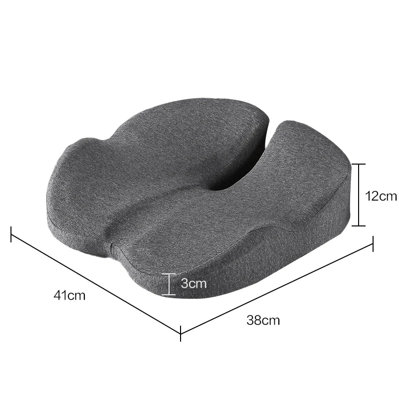 Orthopedic Memory Foam Seat Cushion with Non-Slip Design for Tailbone and Sciatica Pain Relief in Chairs and Car Seats