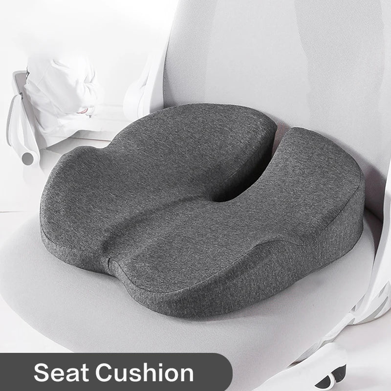 Orthopedic Memory Foam Seat Cushion with Non-Slip Design for Tailbone and Sciatica Pain Relief in Chairs and Car Seats