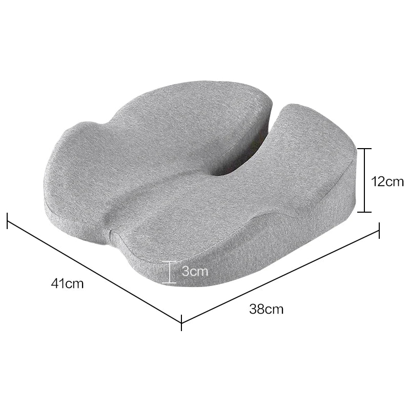 Orthopedic Memory Foam Seat Cushion with Non-Slip Design for Tailbone and Sciatica Pain Relief in Chairs and Car Seats