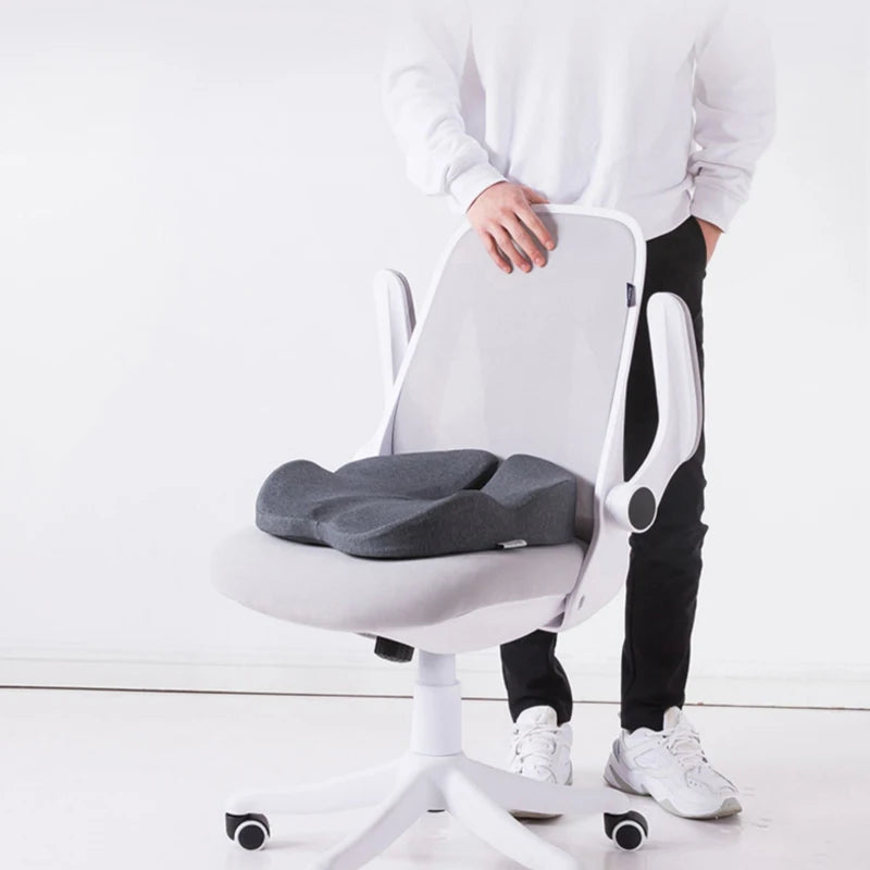Orthopedic Memory Foam Seat Cushion with Non-Slip Design for Tailbone and Sciatica Pain Relief in Chairs and Car Seats