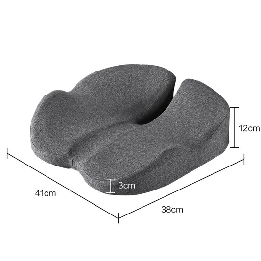 Orthopedic Memory Foam Seat Cushion with Non-Slip Design for Tailbone and Sciatica Pain Relief in Chairs and Car Seats