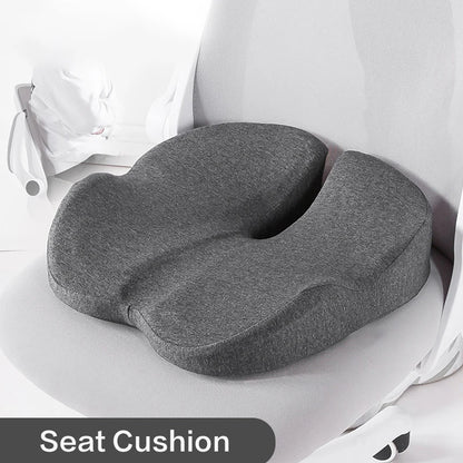 Orthopedic Memory Foam Seat Cushion with Non-Slip Design for Tailbone and Sciatica Pain Relief in Chairs and Car Seats